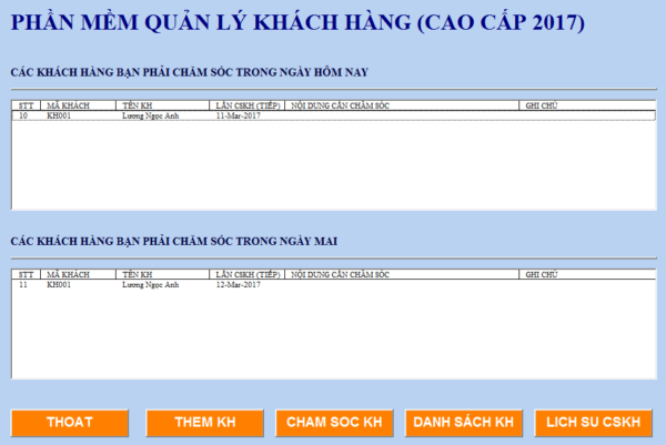 Quản lý khách hàng excel PRO - Image 2
