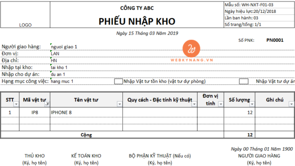 PHIEU NHAP KHO