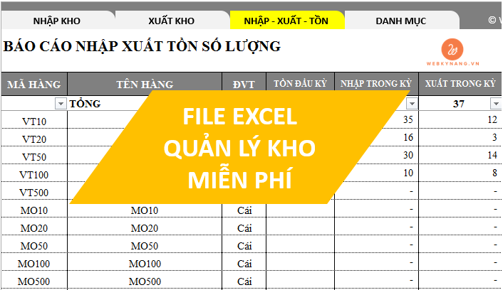 Tổng hợp File Excel quản lý kho Đơn giản & Dễ dùng (Tải Free & HD...