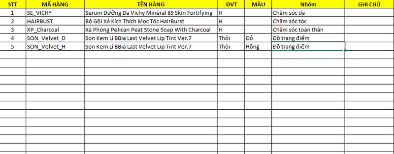 Read more about the article FILE QUẢN LÝ KHO BÁN HÀNG MỸ PHẨM BẰNG EXCEL – TẢI FREE