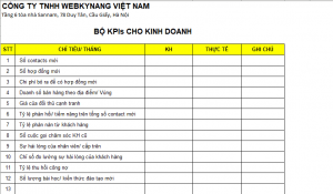 Read more about the article Xây dựng KPI đơn giản bằng excel tải miễn phí