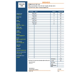 Mẫu báo giá Excel – Đẹp & chuyên nghiệp (Có thể sửa)