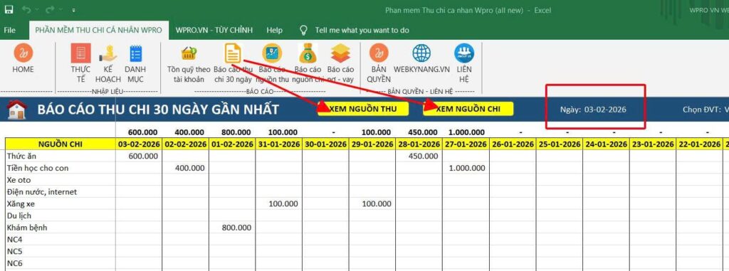 PHẦN MỀM THU CHI CÁ NHÂN