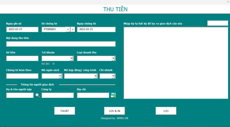 tạo bảng chi tiêu công ty bằng excel